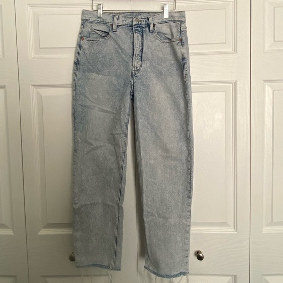 Acid Wash Sky Hi Straight Jeans - Picture 1 of 3